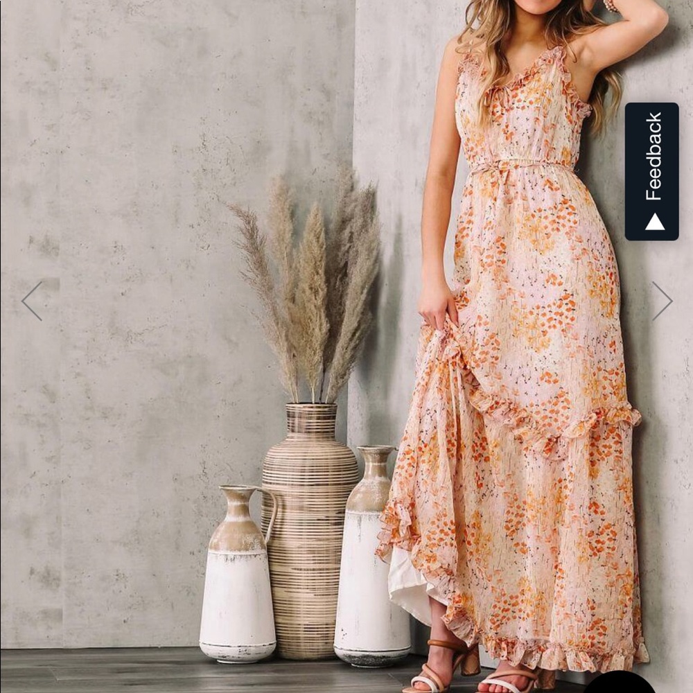 June & Hudson Floral Ruffle Maxi Dress